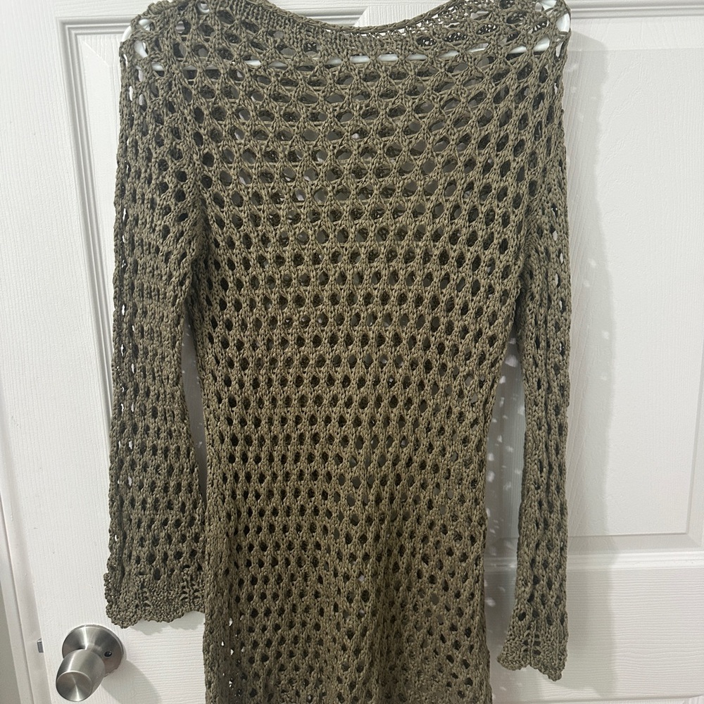 crocket lace bell sleeve cover up